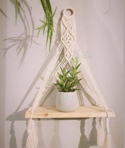 Cotton PH119 Macrame Plant Shelf, For Decoration, Outdoor Use Indoor Use, Feature : Eco Friendly, Long Life