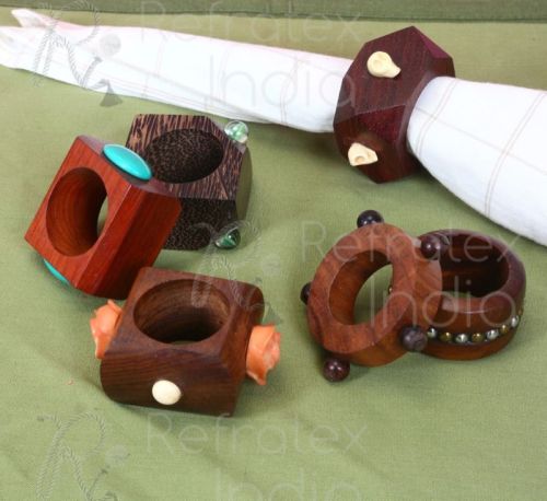 Brown Refratex India Round Wooden Napkin Ring, For Decoration, Size : 4cm