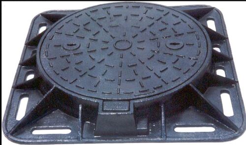 Round Cast Iron Manhole Cover, Color : Black