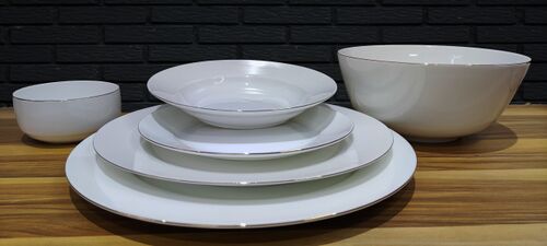 Hue Crafts Bone China Crockery Dinner Set, For Home, Size : 8