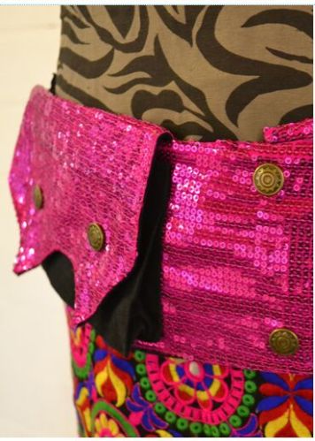 Sequin Money Belts, Packaging Type : Turquoise, Purple, Red, Brown