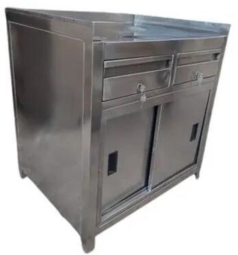 Rectangular Stainless Steel Cash Counter