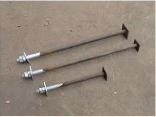 Polished Metal Base Plate Foundation Bolts, For Industrial