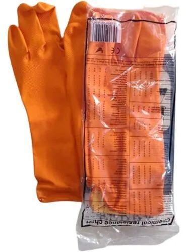 Rubber Hand Gloves, For Safety Purpose, Pattern : Plain