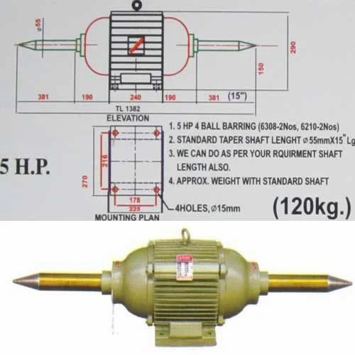 5 H.P. Polisher Machine Motor, For Robust Construction, High Efficiency, Reliable, Voltage : 220 V