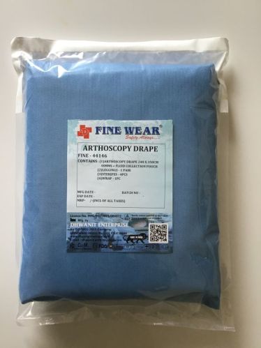 Blue Plain Non-Woven ARTHOSCOPY DRAPE, For Orthopedic, Size : 240X350CM