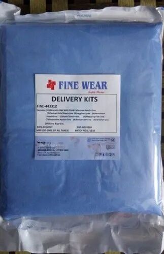 Blue Fine Wear Non Woven Medical Delivery Kit, For Hospital, Packaging Type : Packet