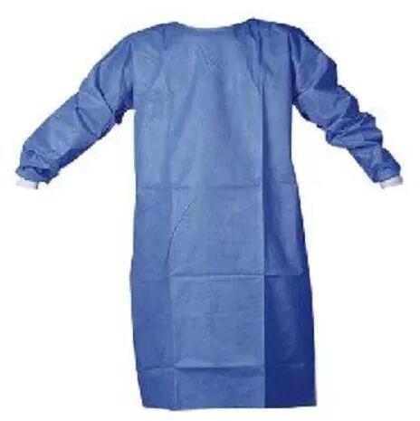 Blue Fine Wear Plain Non Woven Patient Gown, For Clinical, Hospital, Neck Style : Round