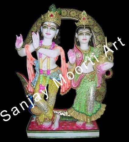 Marble Radha Krishna Statue, For Worship, Packaging Type : Carton Box