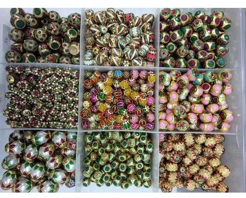 Color Coated Meena Ball Beads, Packaging Type : Plastic Bag