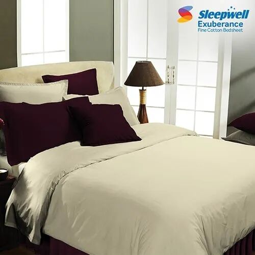 Sleepwell Cotton Bed Sheet, Width : 88 Inch