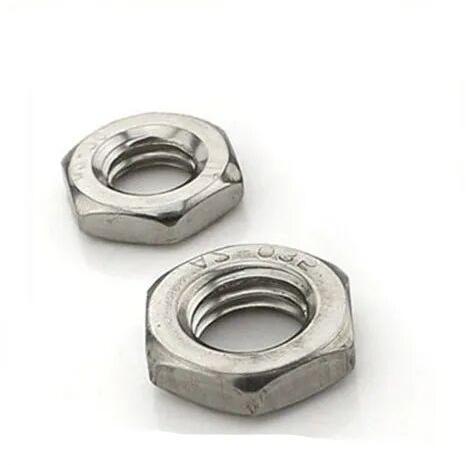 Stainless Steel SS Thin Nut, Color : Shiny Silver