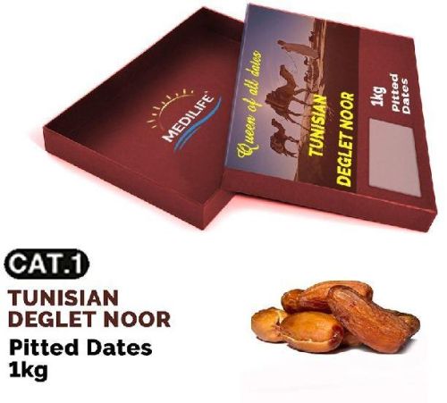 Pitted Dates 1kg Carton Box ; Tunisian Pitted Dates