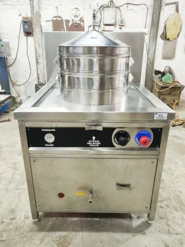 Commercial Dim Sum Steamer Machine, Color : Silver