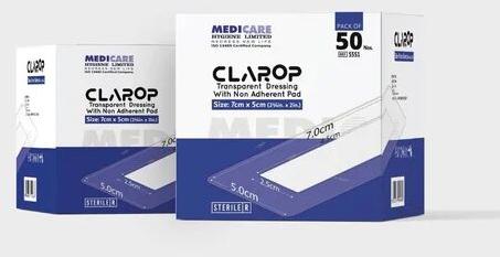 Clarop Transparent Film Dressing, Packaging Type : Box