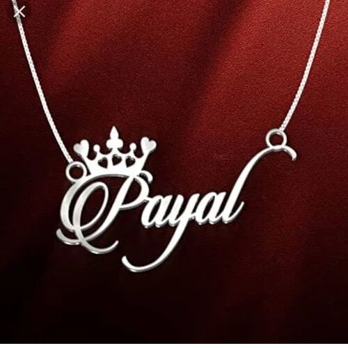 Brass Silver Name Pendant, Color : Sliver