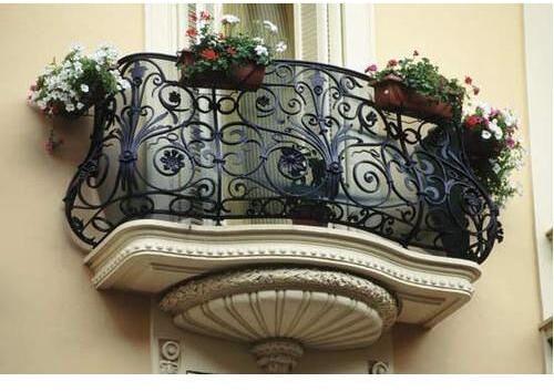 Mild Steel Iron Balcony Railing, Color : Black