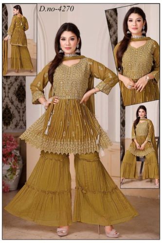 Printed Silk Designer Sharara, Technics : Machine Made