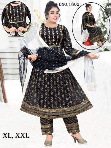 Rayon Printed Nayra Suit, Technics : Machine Made