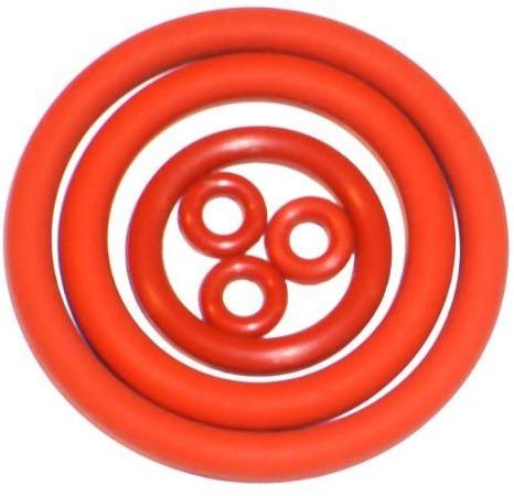 Round Silicone Rubber O Rings, For Connecting Joints, Pipes, Tubes, Color : Red