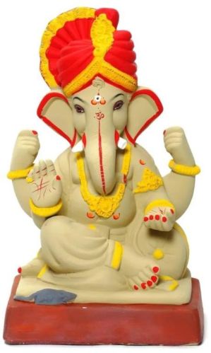 Green Practice Clay Ganesh Statue