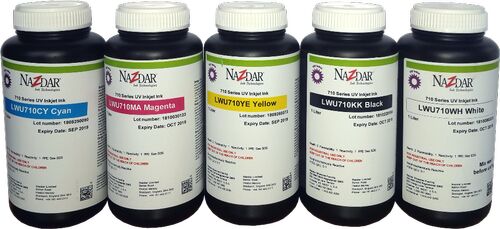 Nazdar UV Inkjet Ink, Color : Cyan, Magenta, Yellow, Black, White