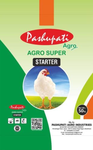 Agro Super Starter Poultry Feed, Packaging Type : Plastic Sack Bag