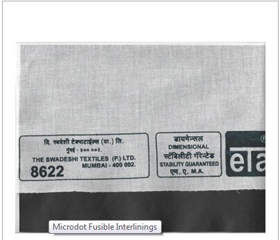 White Cotton Plain Microdot Fusible Interlinings
