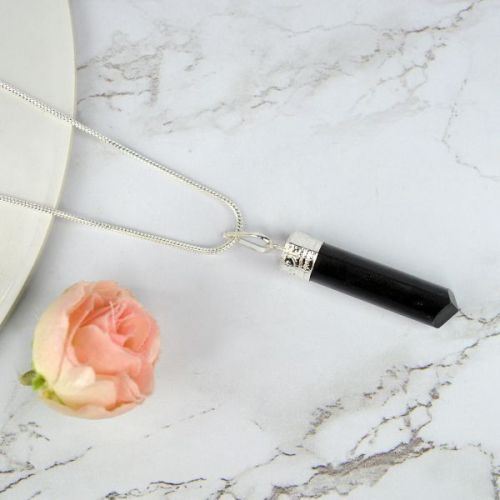 Black Agate Pencil Pendant