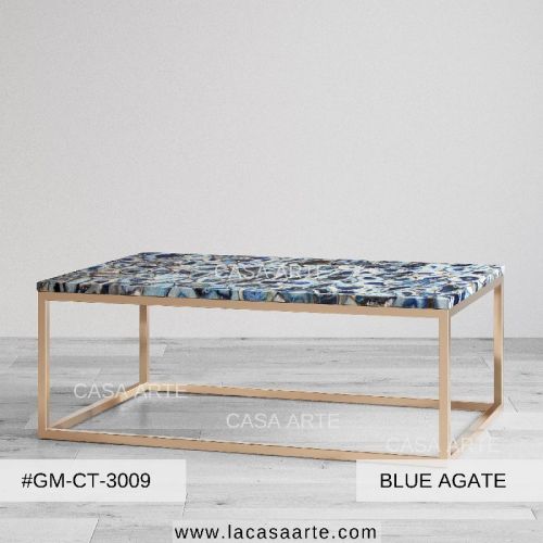 Blue Agate Center Coffee Table, For Bed Room, Home Office, Living Room, Hotel, Feature : Shiny Look