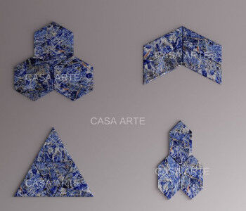 Casa Arte Polished Natural Texture Lapis Lazuli Gemstone Tile, Feature : Stylish Design