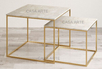 Round White Quartz Nested Coffee Table, For Home, Hotel, Style : Modern