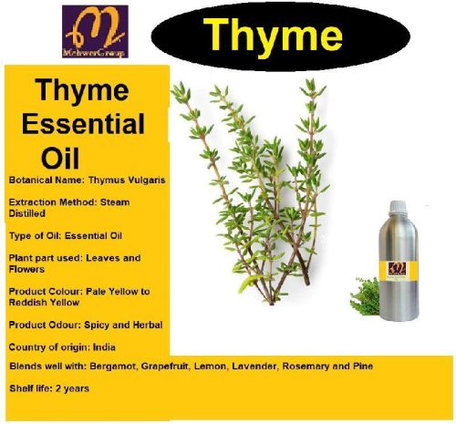 Common Thyme Oil, For Cooking, Medicines, Purity : 99%