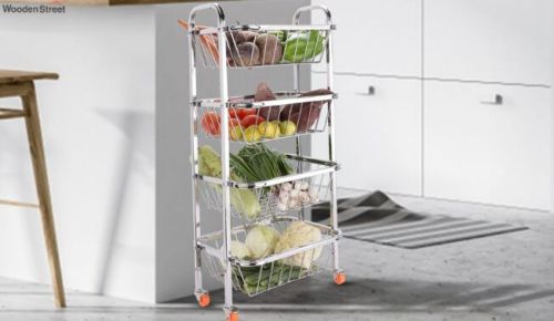 4 Shelf Trolley With Wheels