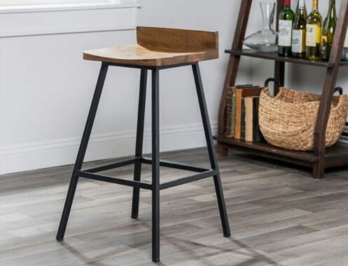 Rajtai Shree Wood Iron Kitchen Counter Stool