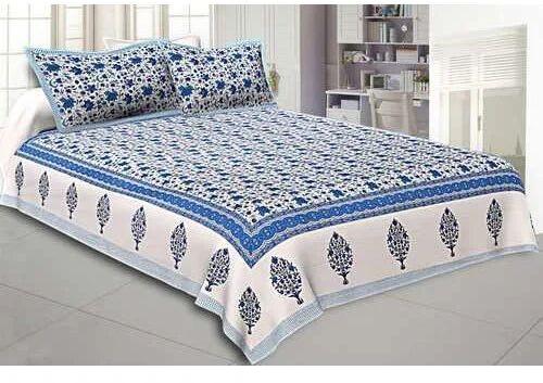 Printed Jaipuri Cotton Bed Sheet, Color : Multicolor