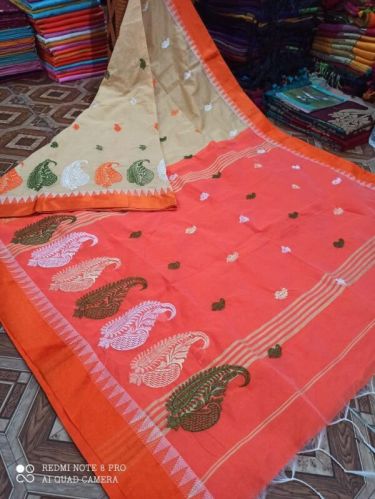 Unstitched Cotton Embroidery Saree