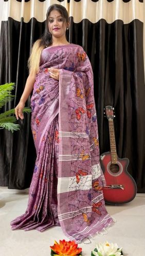 Unstitched Cotton Printed Saree, Occasion : Party Wear, Wedding Wear, Formal Wear