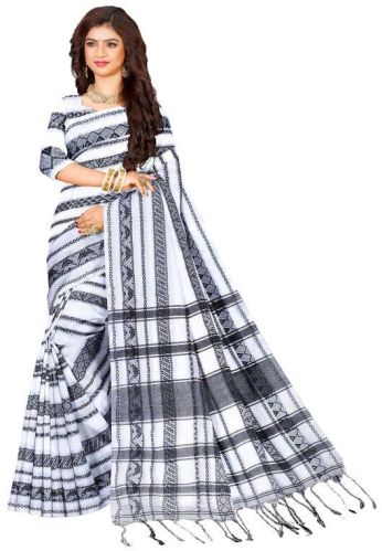 Unstitched Handloom Cotton Saree, Occasion : Party Wear, Wedding Wear