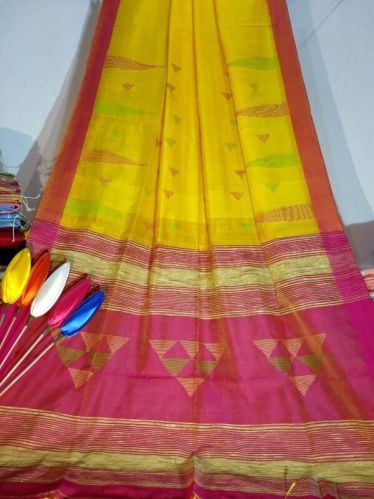 Unstitched Handloom Silk Saree, Occasion : Party Wear, Wedding Wear