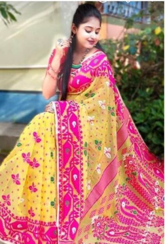 Soft Dhakai Jamdani Handloom Saree, Occasion : Party Wear, Wedding Wear