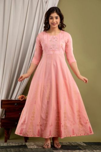 Ladies Long Gown With Dupatta, Size : M, XL, XXlLXXXL