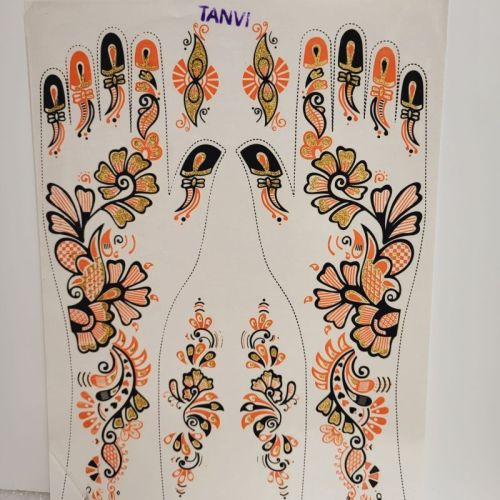 Temporary Matt Finishing Glitter Henna Water Transfer Tattoos, For Body Use, Feature : Attractive Design