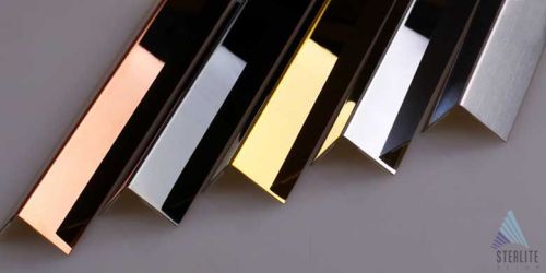 SS 304 Pvd Coated L Profile, Color : BLACK