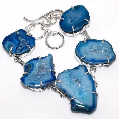 Blue Druzy Bracelet, Packaging Type : Box