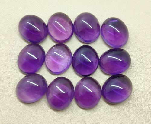 Polished Amethyst Gemstone Cabochon, For Bracelet, Earring, Necklace, Feature : Healing, Serenity