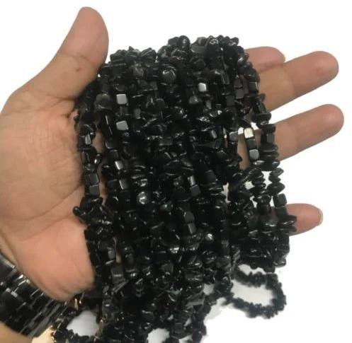 Black Tourmaline Chips Strand, For Bracelet, Earring, Necklace, Feature : Healing, Peace, Serenity