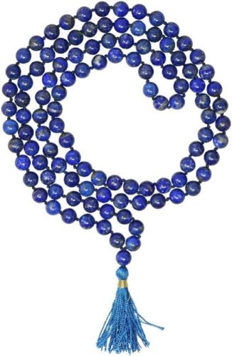 Marka Jewelry Blue Round Polished Lapis Japa Mala, For Religious, Feature : Healing, Peace, Serenity