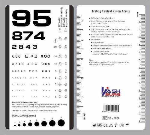 Rosenbaum Pocket Eye Vision Chart, Feature : Light Weight, Easy To Carry