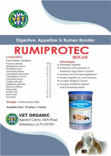 Rumiprotec Bolus, For Animals Use, Packaging Type : Plastic Bottle